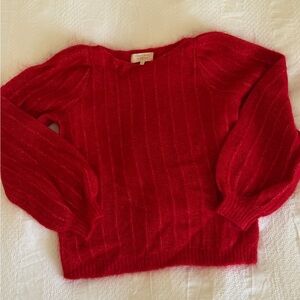 Red Ribbed Crewneck Sweater Sezane like new